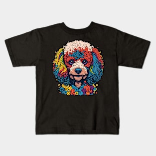 Colorful Vivid Cute Poodle Face Kids T-Shirt